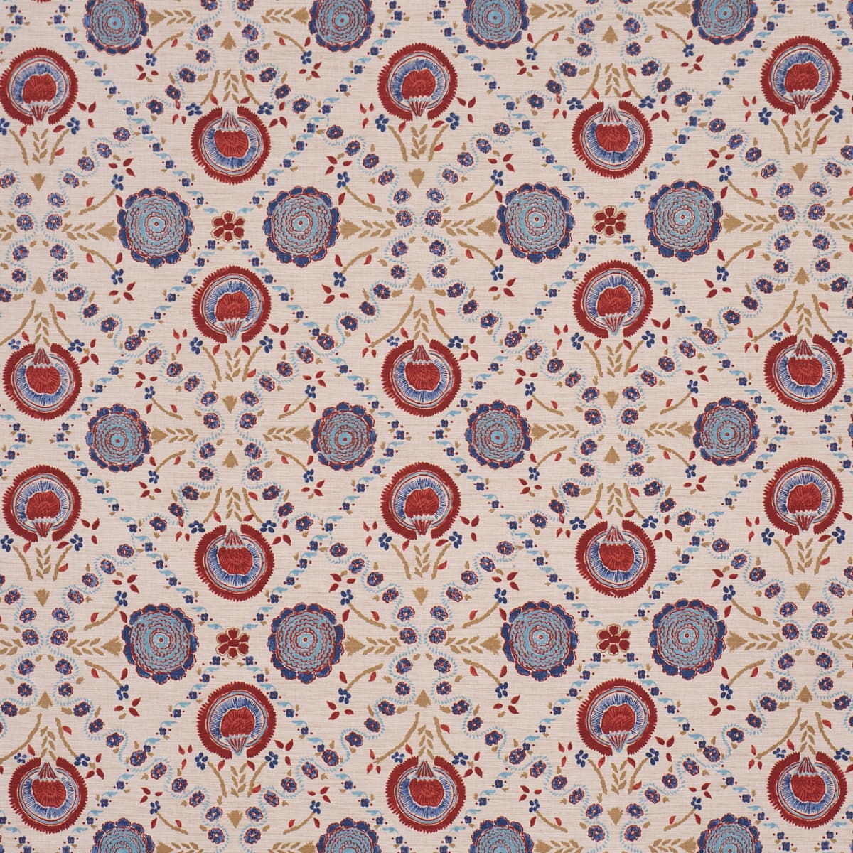 ATHENA HAND-SCREEN PRINT - RED & BLUE
