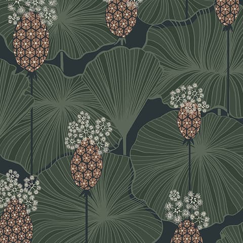 UMBRELLA LEAVES - NAVY