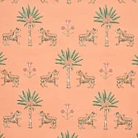 TIGER PALM - CRIMSON ON PEACH