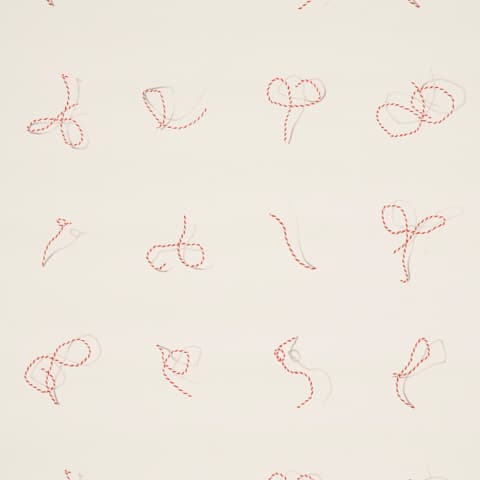 BUTCHER STRING - RED AND WHITE ON IVORY
