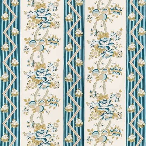 SYLVAIN FLORAL STRIPE - TEAL