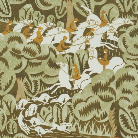 MARGARET SCHLOEMAN'S FOX CHASE_SAGE & SOFT BROWN