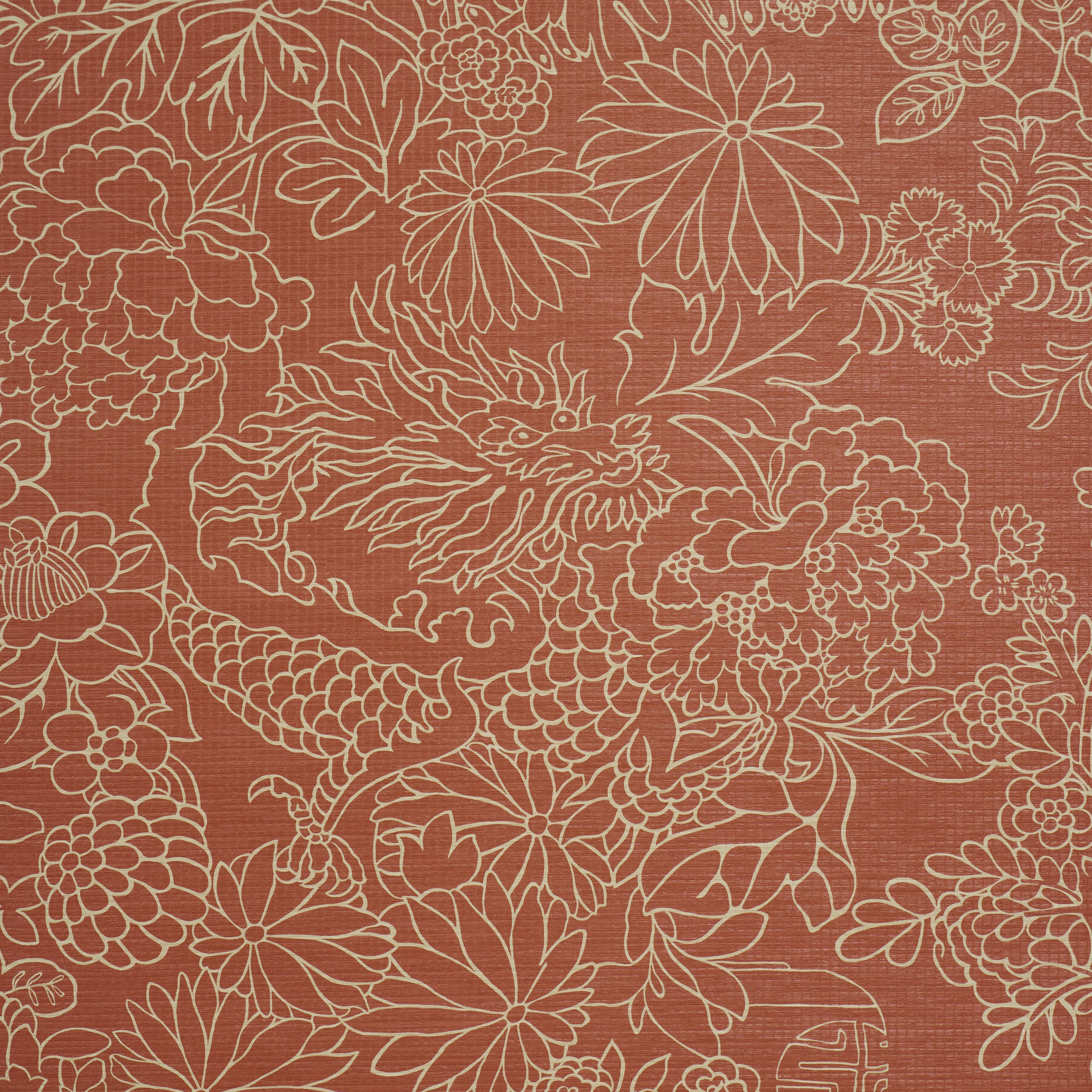CHIANG MAI DRAGON SILHOUETTE RAFFIA - TERRACOTTA