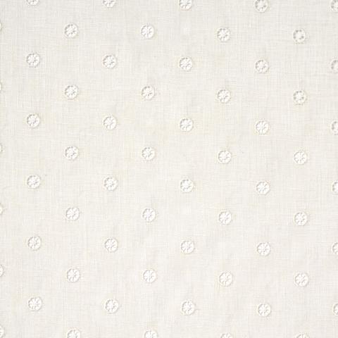 Olivia Sheer Embroidery - Eggshell Fabrics | Schumacher