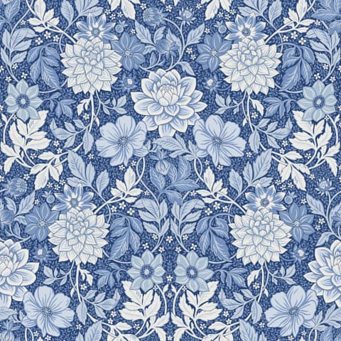 DAHLIA GARDEN - BLUE AND WHITE