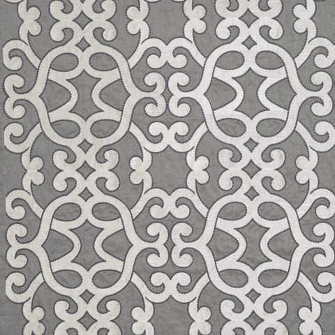 AMBOISE LINEN EMBROIDERY - ZINC