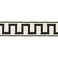GREEK KEY EMBROIDERED TAPE - BLACK ON IVORY