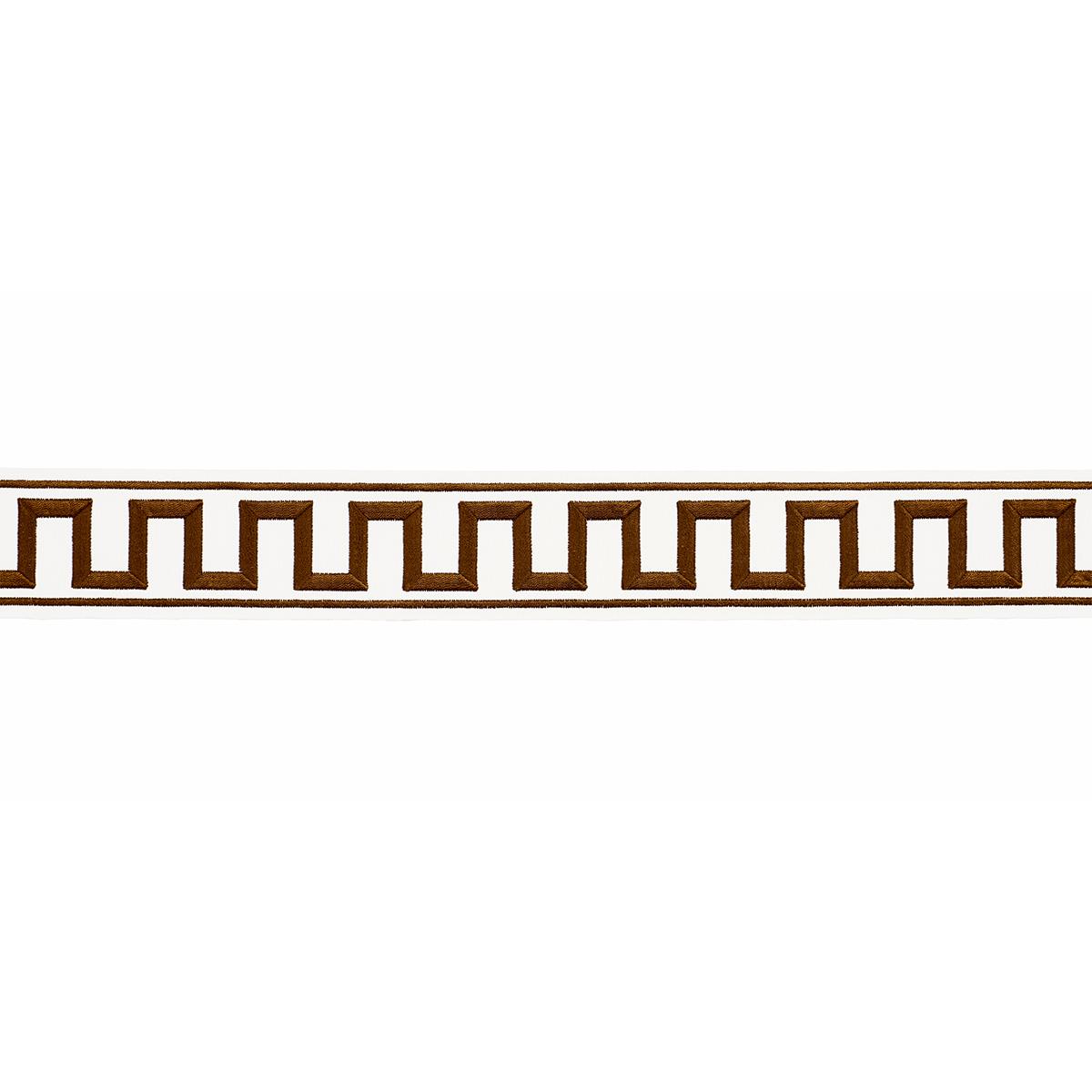 GREEK KEY EMBROIDERED TAPE_BROWN