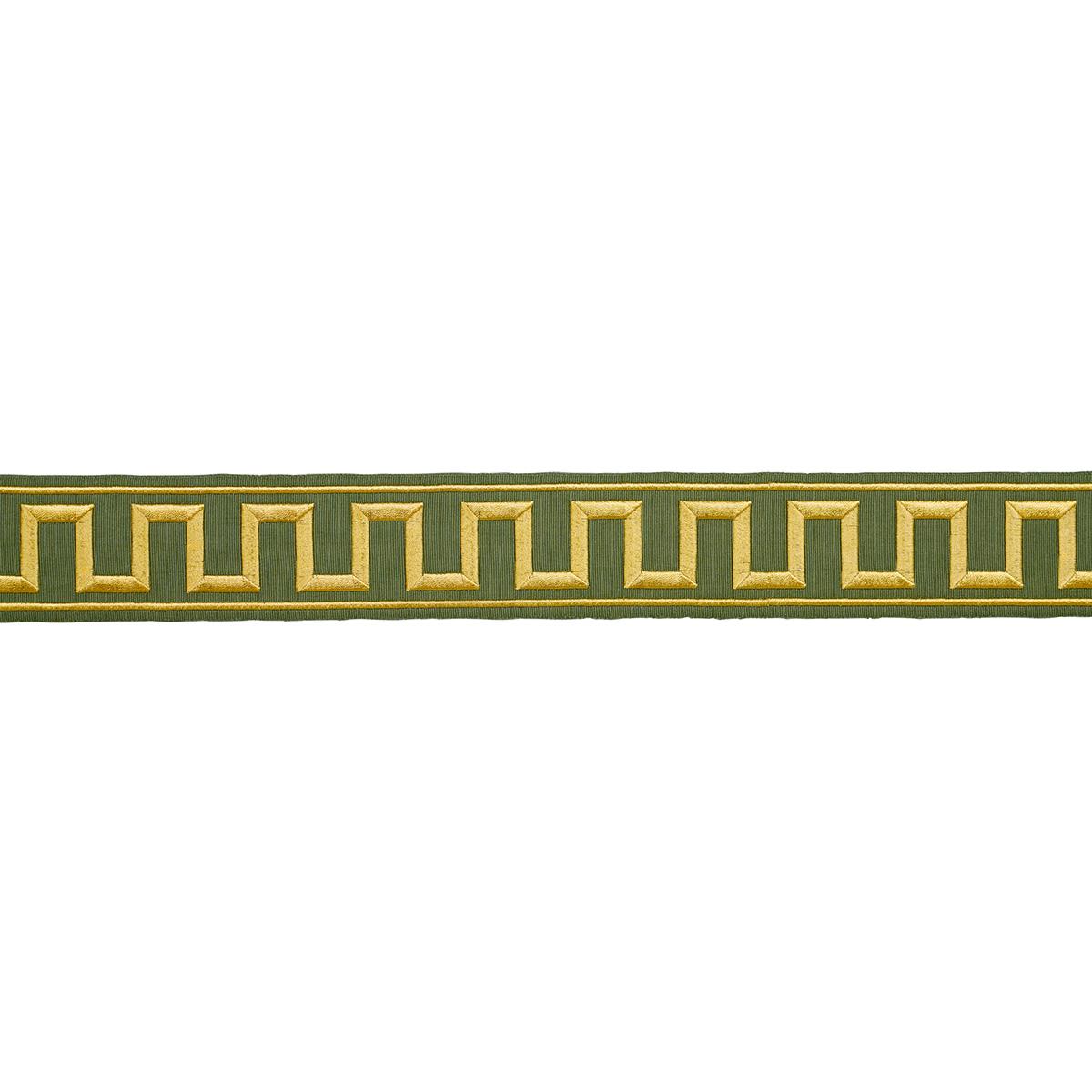 GREEK KEY EMBROIDERED TAPE_OLIVE