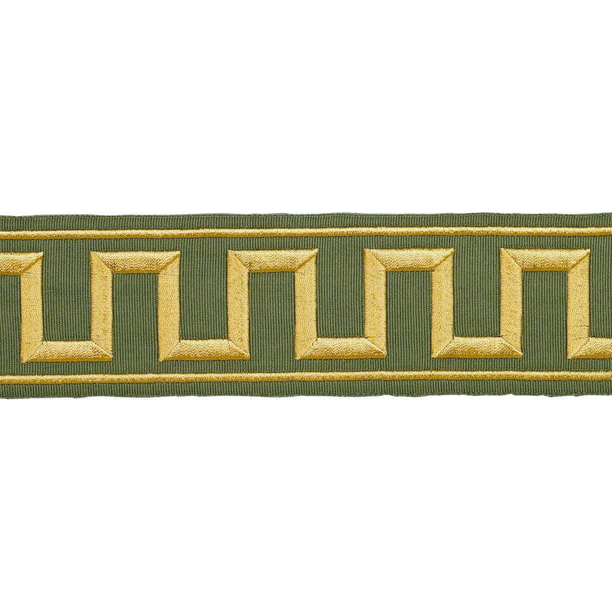 GREEK KEY EMBROIDERED TAPE_OLIVE