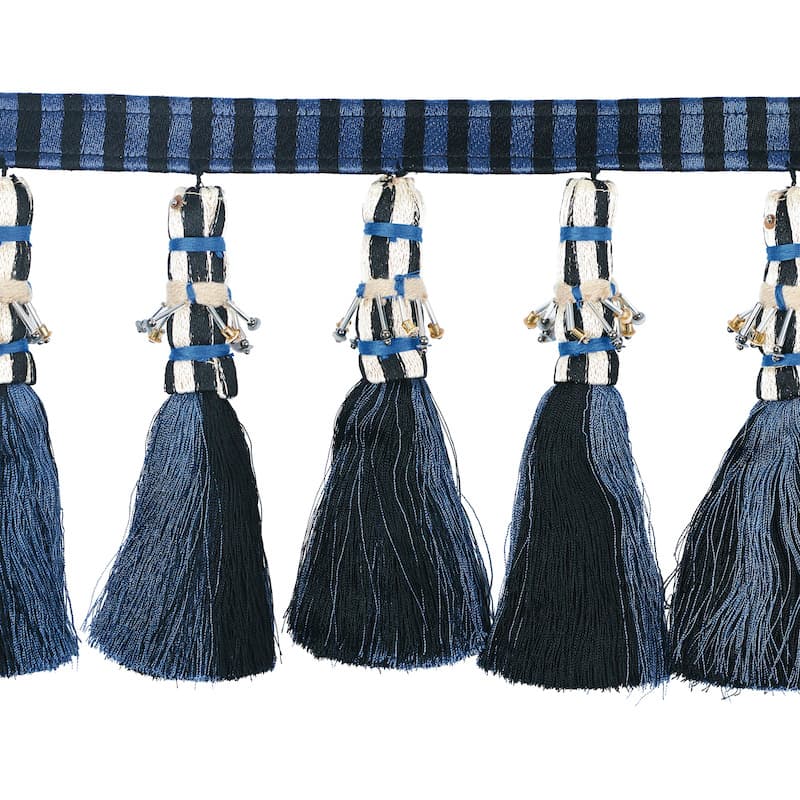 ANTONY TASSEL TRIM - BLUE & BLACK
