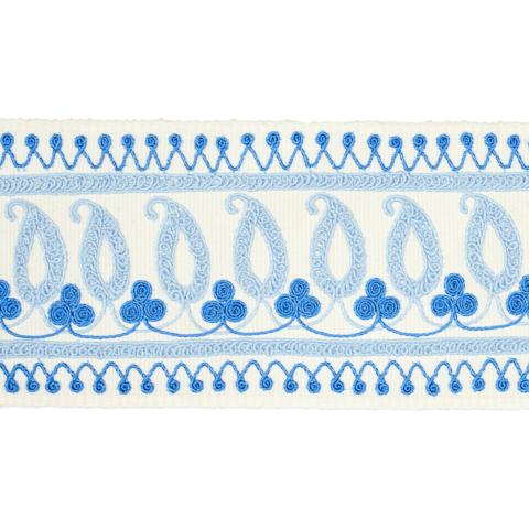 PAISLEY EMBROIDERED TAPE - BLUES