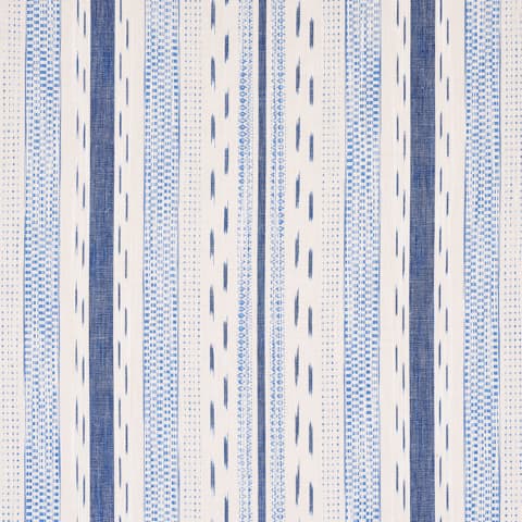 MIRZA IKAT STRIPE - BLUE ON NATURAL