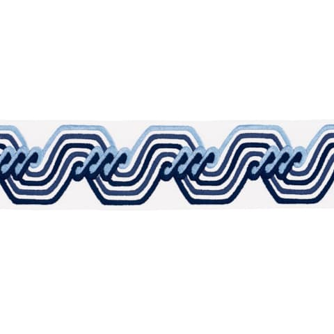 THE TWIST EMBROIDERED TAPE - BLUE