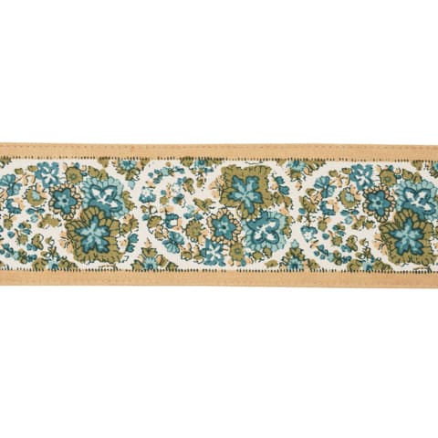 INES PAISLEY TRIM - MINERAL & TEAL
