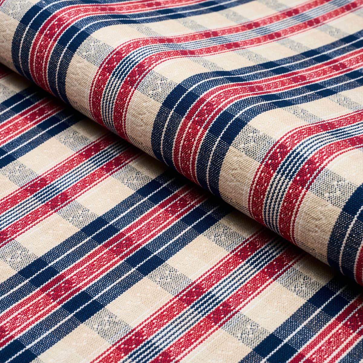 FONDA HAND WOVEN PLAID - ROUGE & NAVY