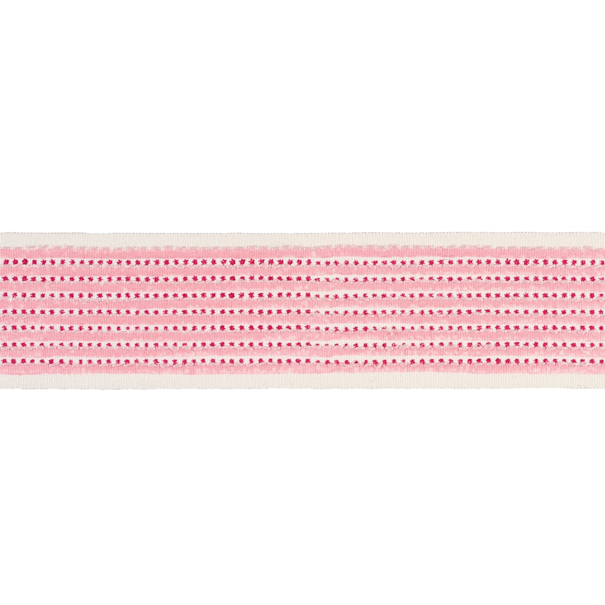 STRIPE & DOT HAND BLOCK TRIM - PINK