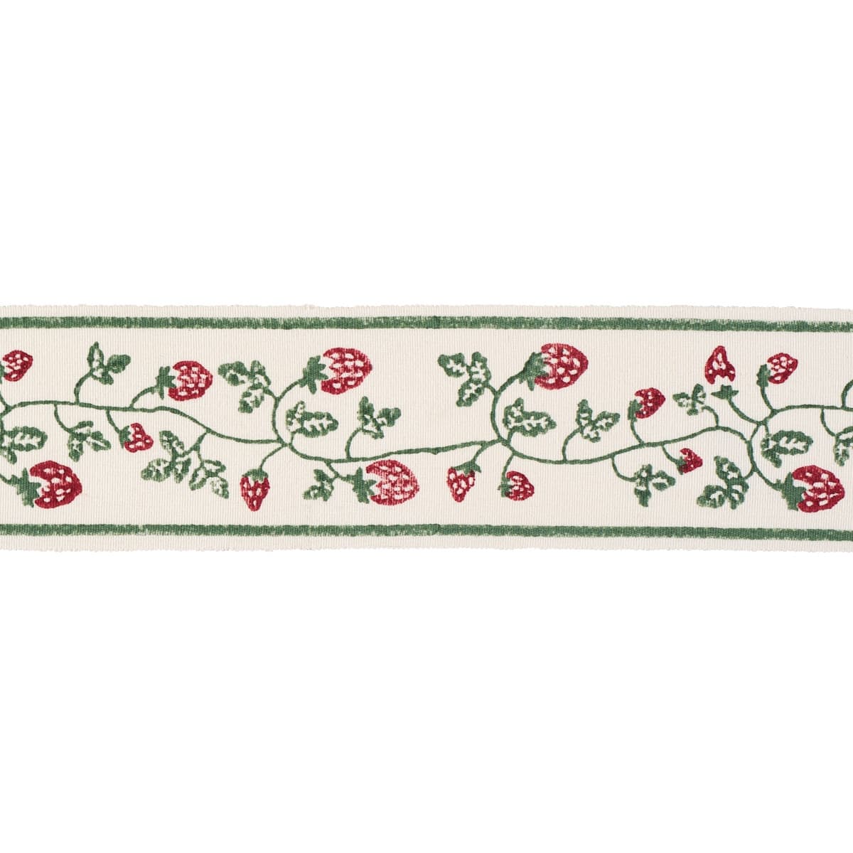 STRAWBERRY TRAIL HAND BLOCK TRIM - DARK GREEN