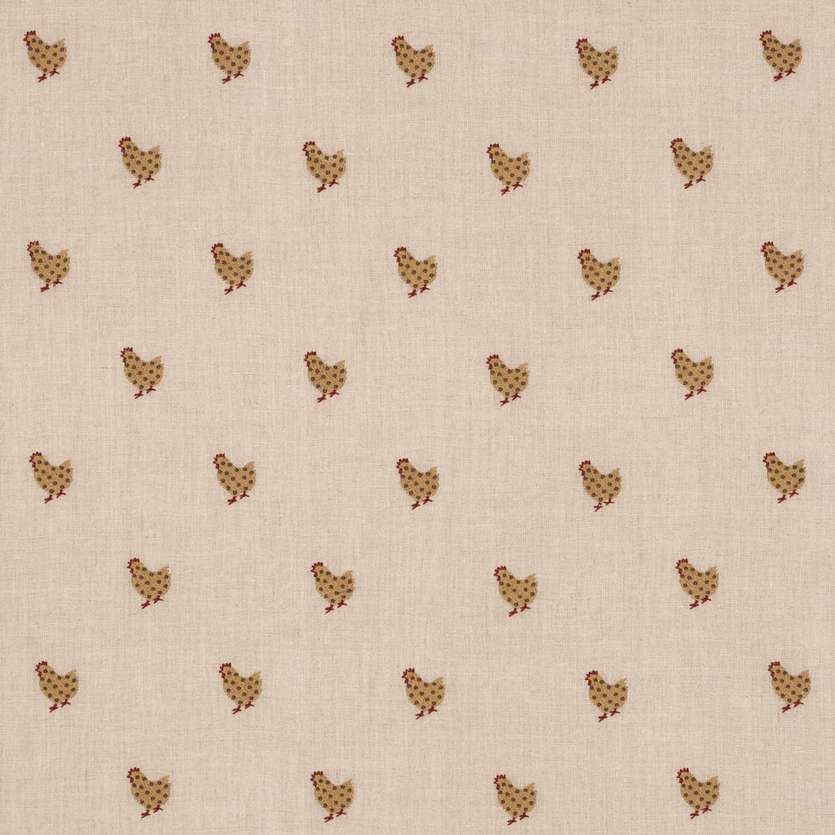 BETSY'S CHICKEN EMBROIDERY - NATURAL