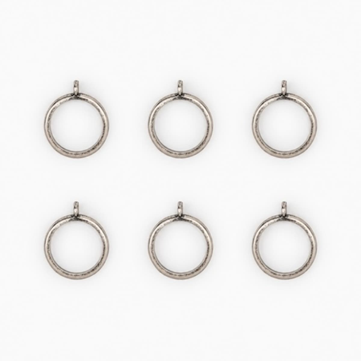 Curtain Rings, Set of 6 - ANTIQUE NICKEL (LACQUERED)