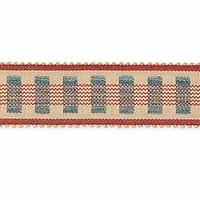 LUCINDA BRAID 7/8" - ECRU/DELFT/GARNET
