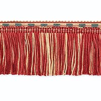 LUCINDA CUT FRINGE - ECRU/DELFT/GARNET