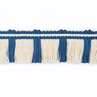GORDON CUT FRINGE - IVORY/BLUEBELL