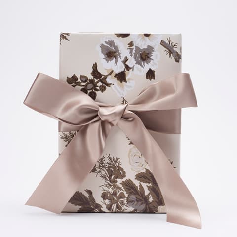 Pyne Hollyhock Wrapping Paper - CHARCOAL