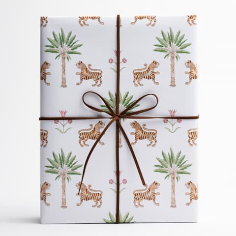 Tiger Palm Wrapping Paper - CRIMSON