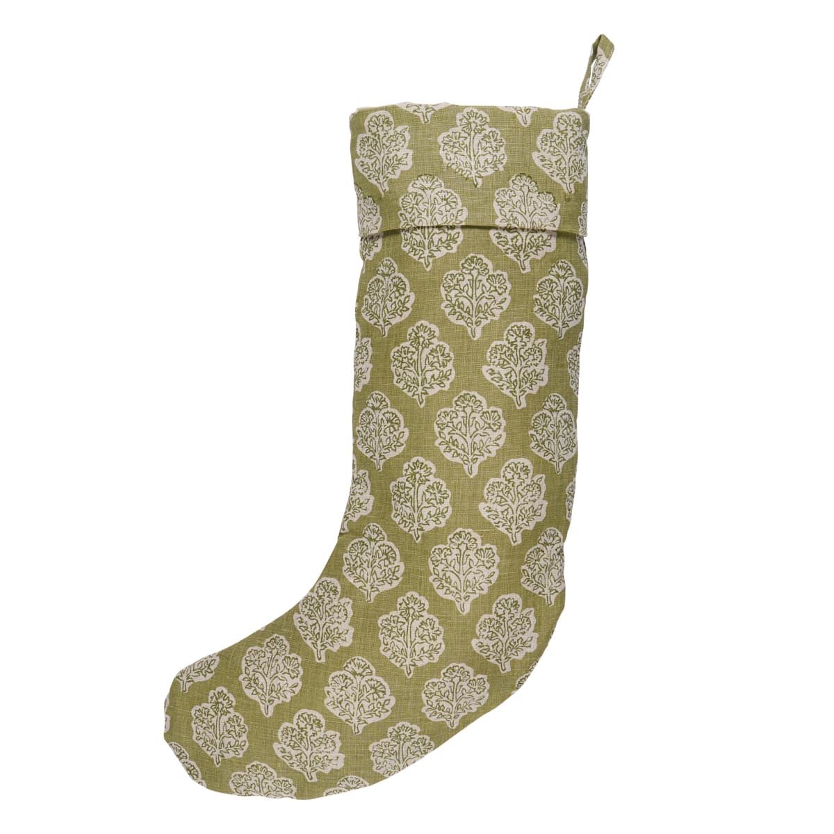 Manali Hand Print Stocking - GREEN