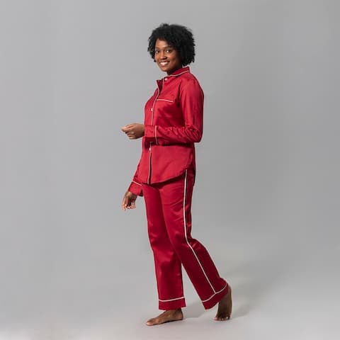 Nocturne Pajama Set - SCARLET/BLUE