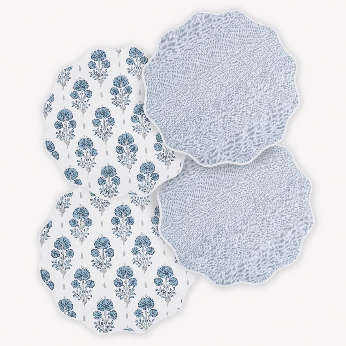 Joplin/Jasper Placemat, Set of 4 - MINERAL BLUE/HAZY BLUE