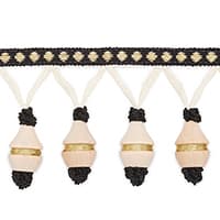 MATTHEW MOLDED FRINGE - BLACK/GOLD METALLIC