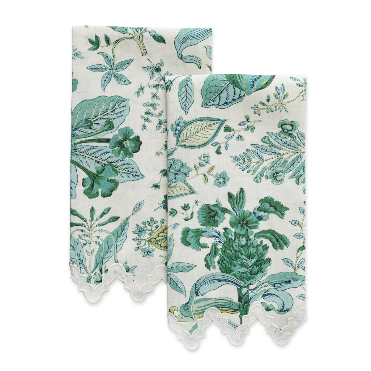 Pomegranate Linen Guest Towel Set - EMERALD