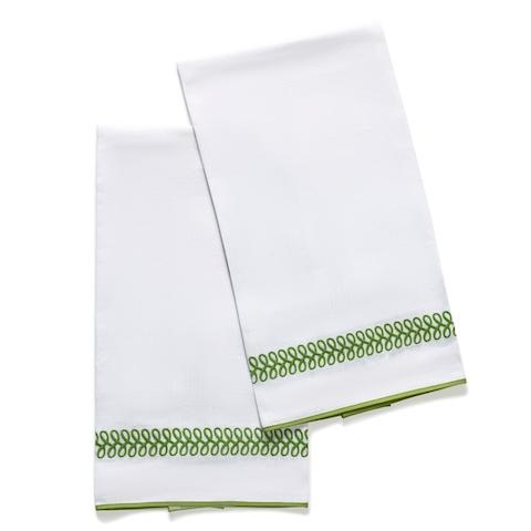 Astor Braid Guest Towel, Set of 2 - GRASS