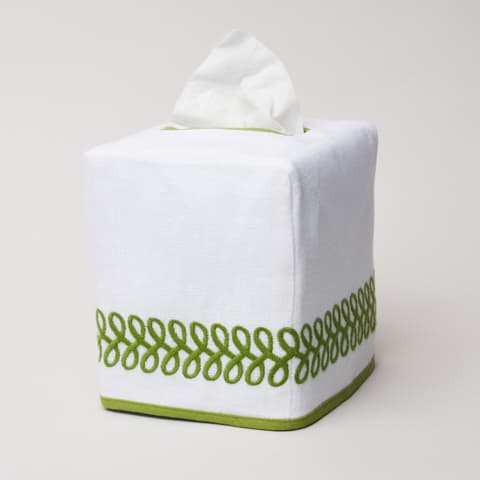 Astor Braid Tissue Box Cover - GRASS