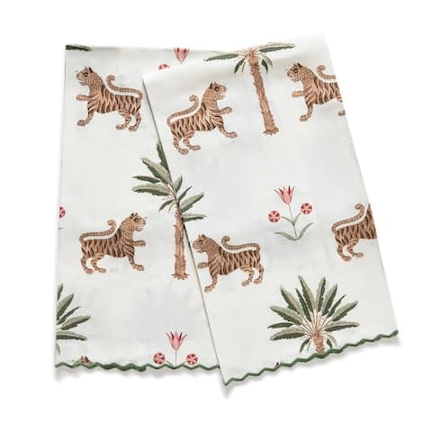 Tiger Palm Guest Towel, Set of 2 - TIGEREYE