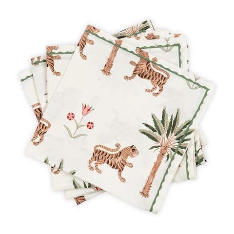 Tiger Palm Napkin, Set of 4 - TIGEREYE
