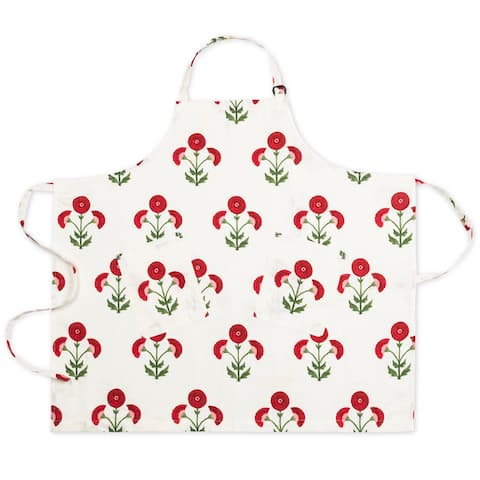 Gisele Linen Apron - SCARLET