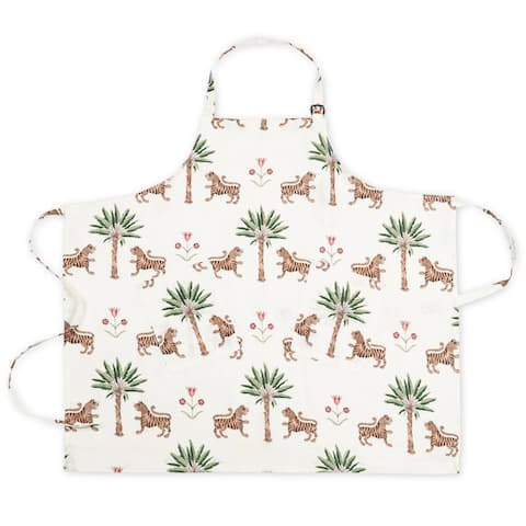 Tiger Palm Linen Apron - TIGEREYE