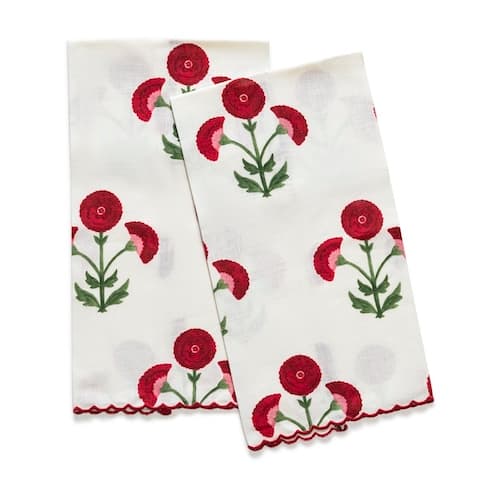 Gisele Guest Towel, Set of 2 - SCARLET