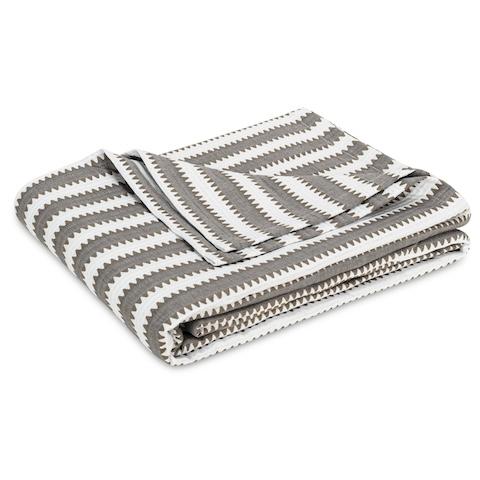 Apollo Stripe Matelassé Coverlet - COMET
