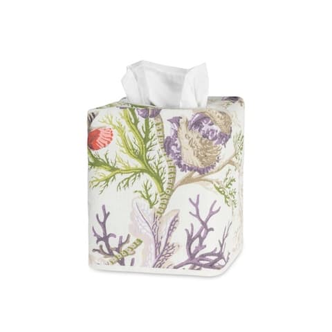Del Tesoro Linen Tissue Box Cover - SEA ORCHID