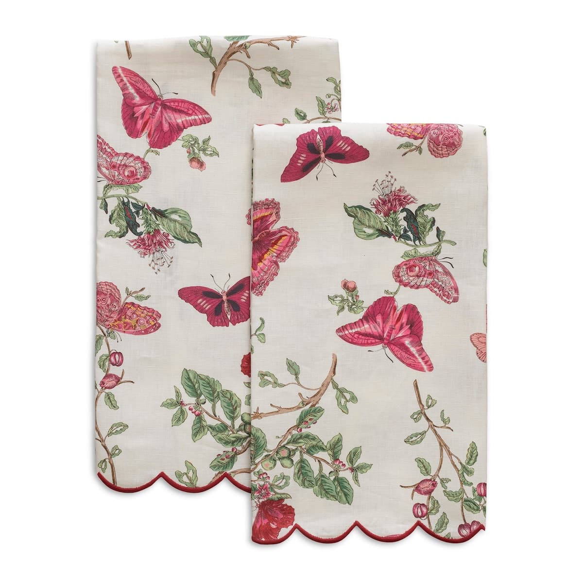 Baudin Butterfly Guest Towels (2) - RUBY