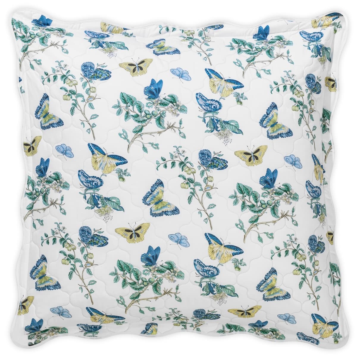 Baudin Butterfly Quilted Sham - PRUSSIAN BLUE