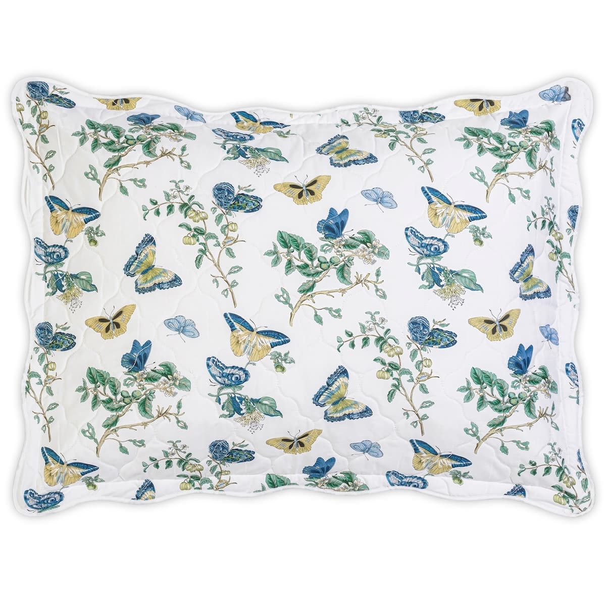 Baudin Butterfly Quilted Sham - PRUSSIAN BLUE