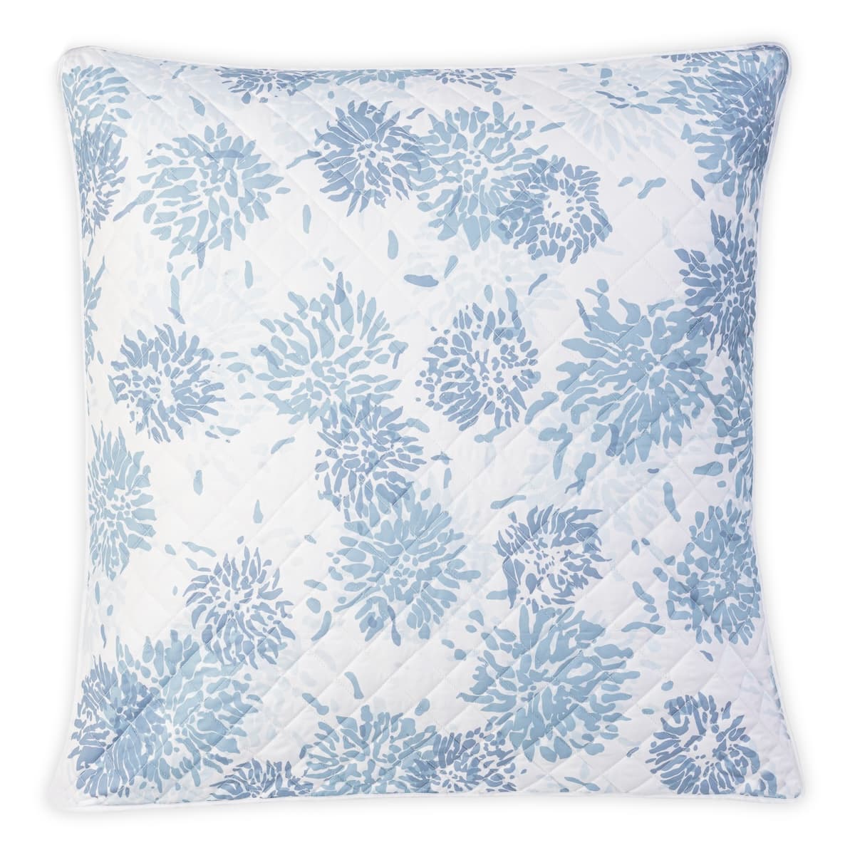 Chrysanthemum Quilted Sham - BLUE