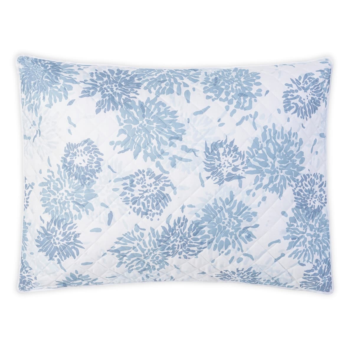 Chrysanthemum Quilted Sham - BLUE