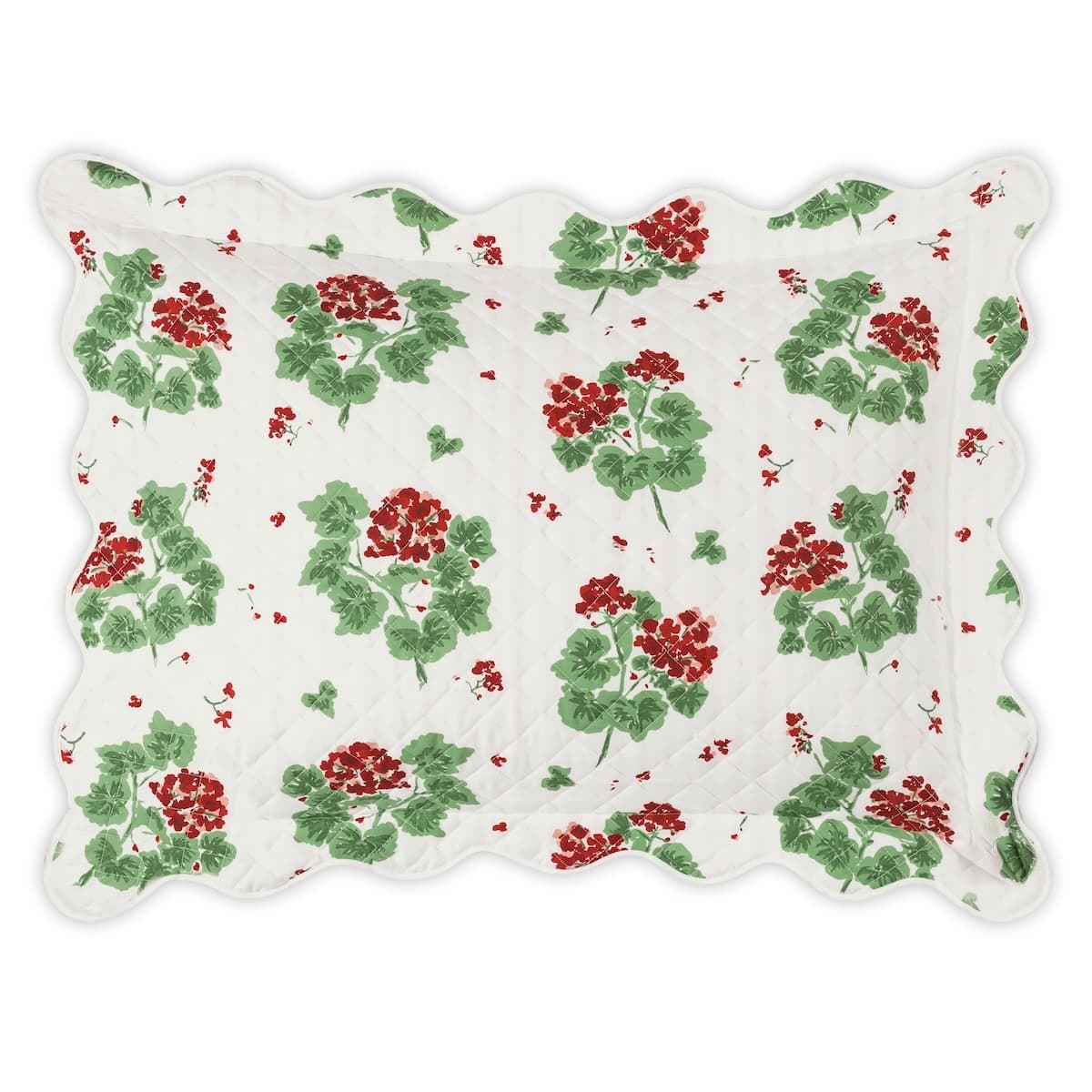 Geranium Quilted Sham - SCARLET