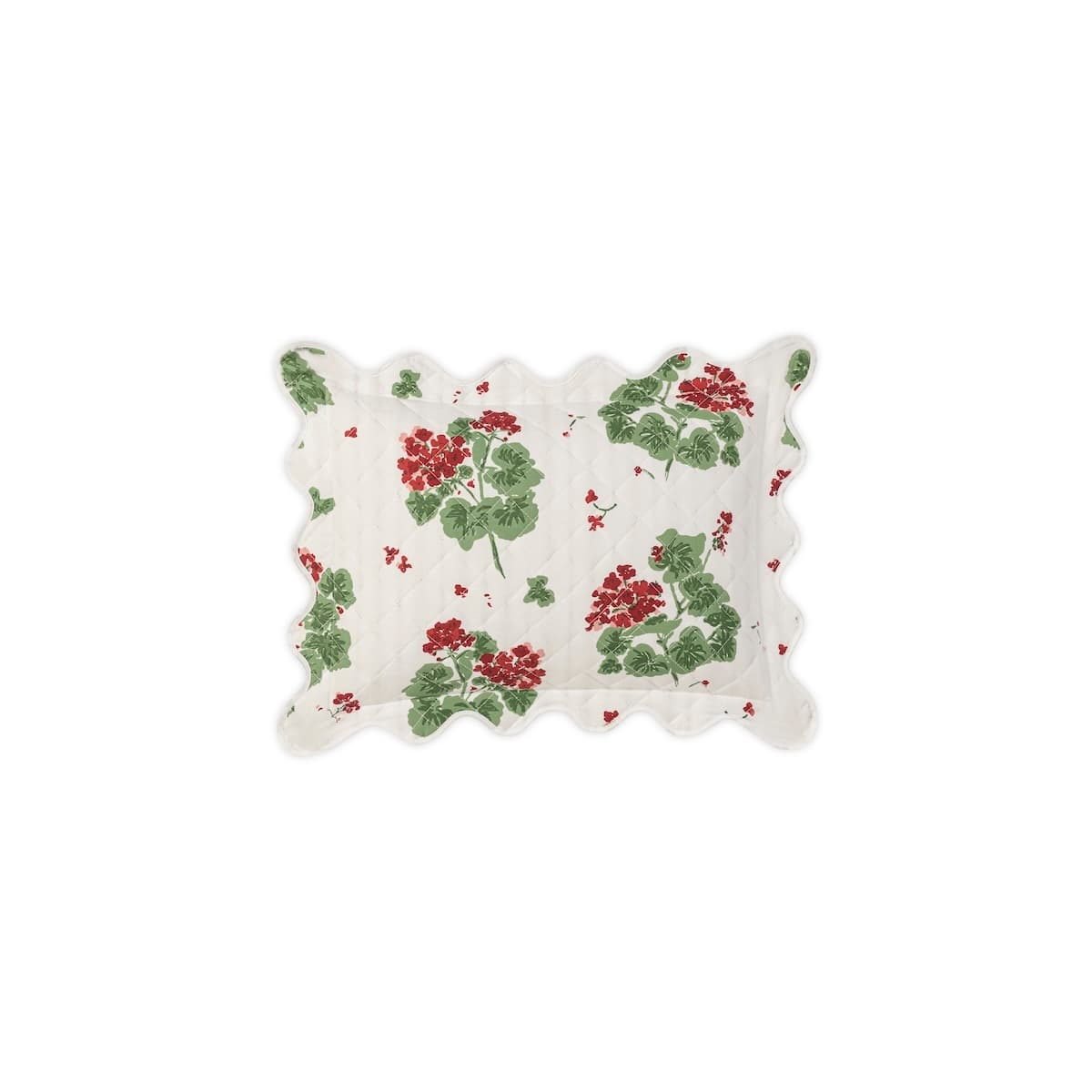 Geranium Quilted Sham - SCARLET